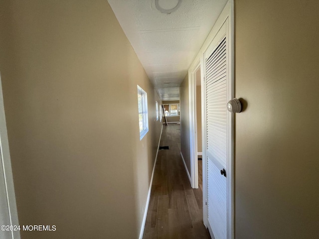 hall featuring dark hardwood / wood-style flooring