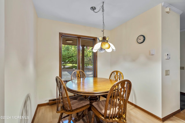 dining room with light hardwood / wood-style floors