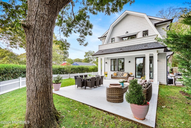 exterior space featuring outdoor lounge area