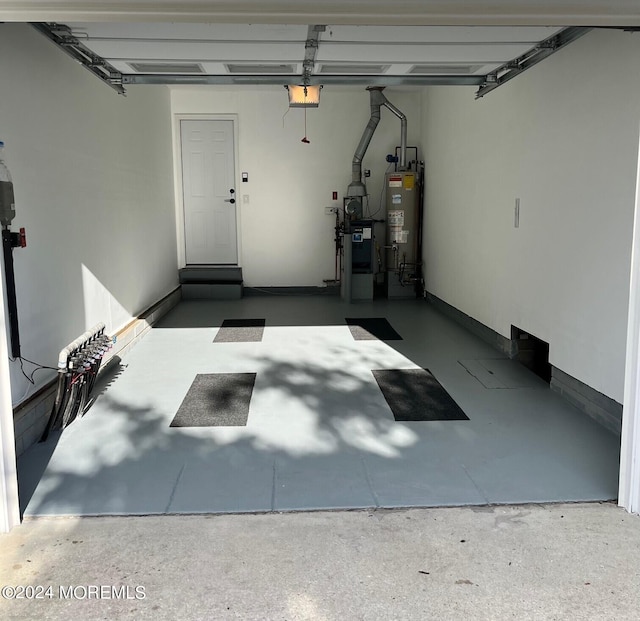 garage featuring gas water heater