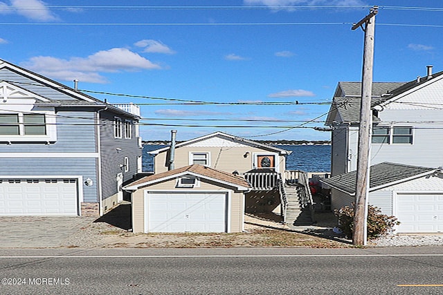 exterior space with a garage