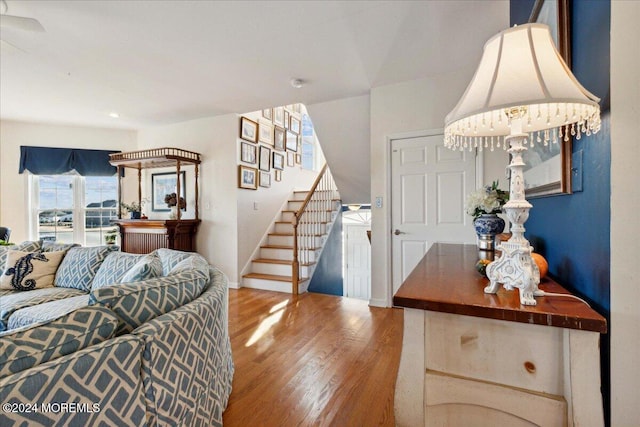 living room featuring hardwood / wood-style floors