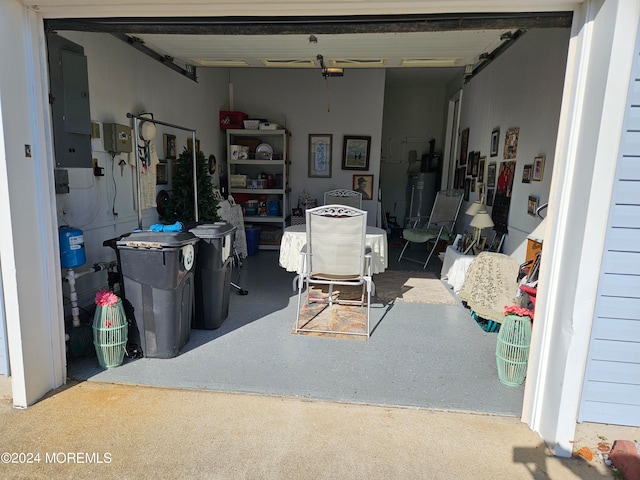 garage featuring electric panel