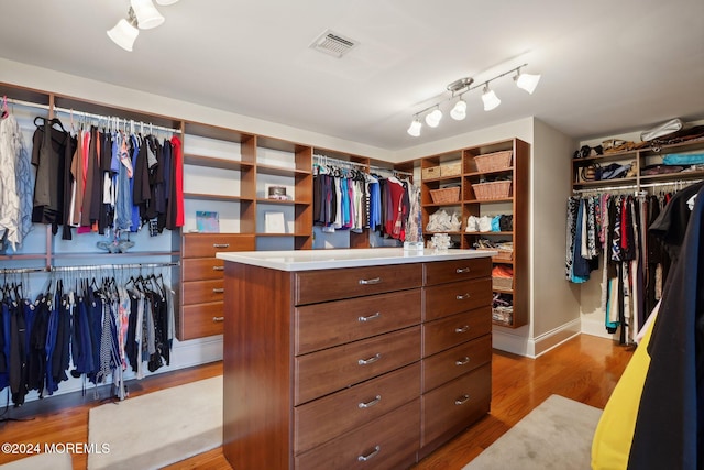 spacious closet with wood-type flooring