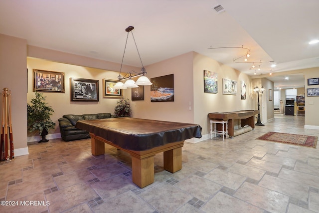 1805 Ocean Ave, Spring Lake, NJ 07762 - playroom with baseboards, stone tile floors, and pool table
