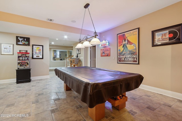 game room with pool table