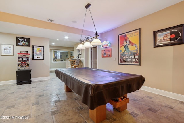 1805 Ocean Ave, Spring Lake, NJ 07762 - rec room with stone tile floors, baseboards, pool table, and recessed lighting