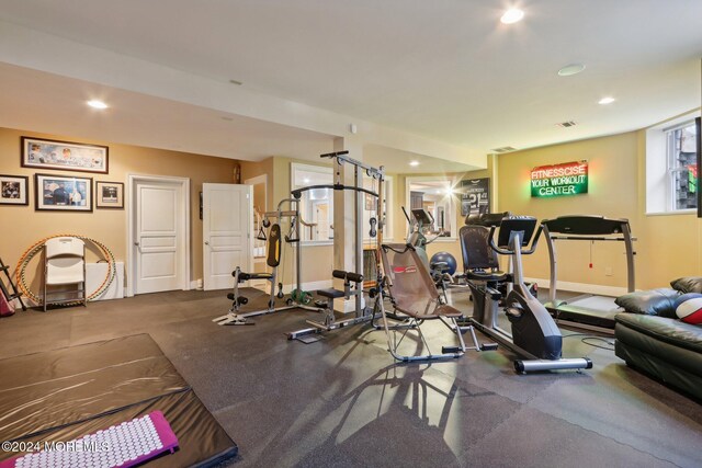 1805 Ocean Ave, Spring Lake, NJ 07762 - workout area with recessed lighting and baseboards