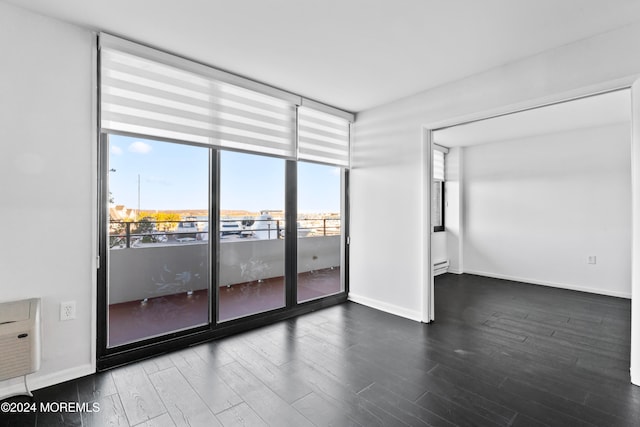 empty room featuring dark hardwood / wood-style flooring