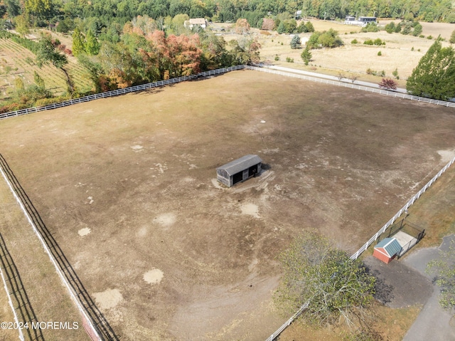 aerial view featuring a rural view