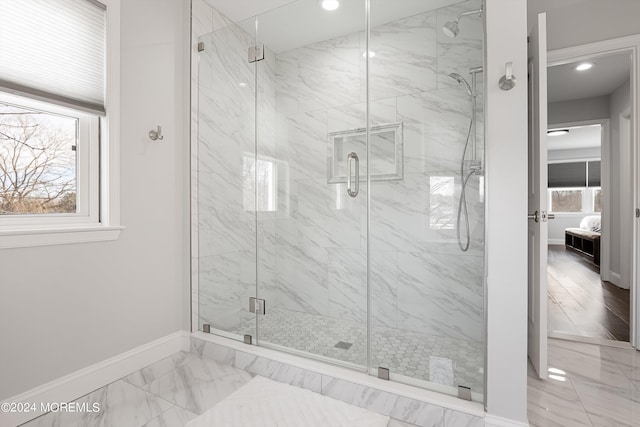 bathroom with walk in shower