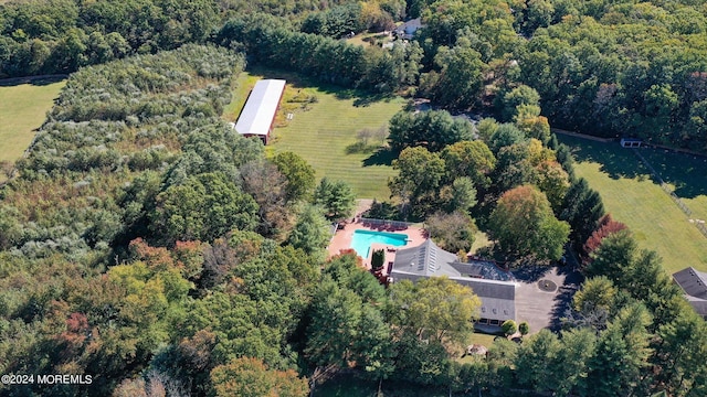 aerial view with a rural view