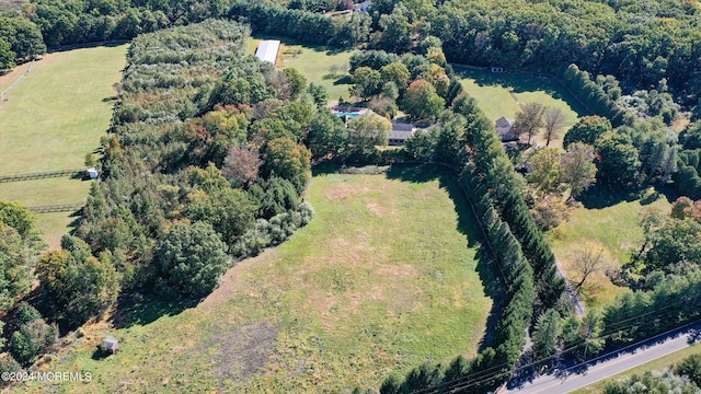 drone / aerial view with a rural view