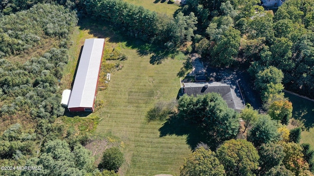 birds eye view of property featuring a rural view