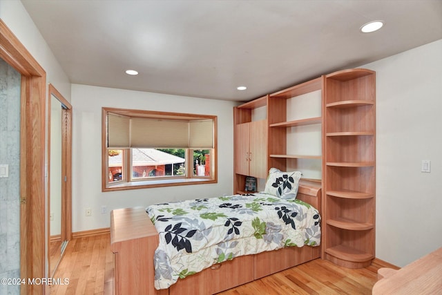 bedroom featuring light hardwood / wood-style flooring