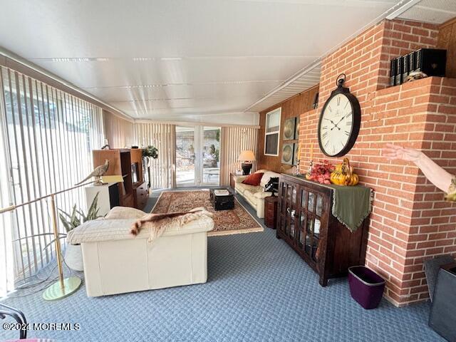 living room with carpet flooring