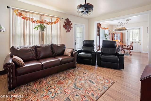 living room featuring wood-type flooring