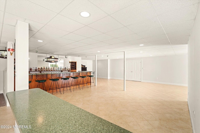 24 Clearwater Dr, Allentown, NJ 08501 - bar with a drop ceiling, recessed lighting, and baseboards