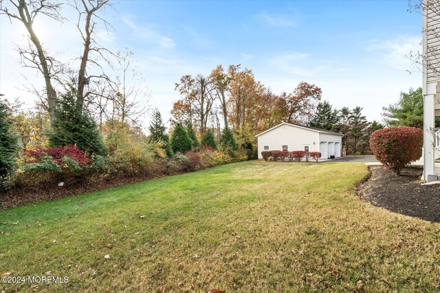 24 Clearwater Dr, Allentown, NJ 08501 - view of grassy yard featuring an outdoor structure