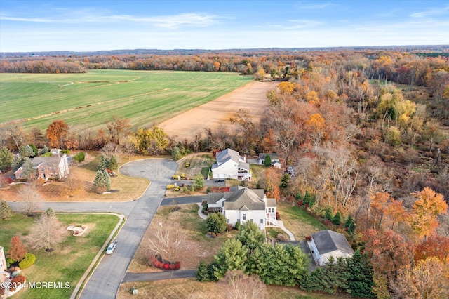 bird's eye view with a rural view