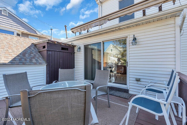 view of patio featuring a wooden deck