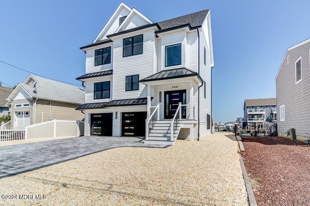 view of front of house with a garage