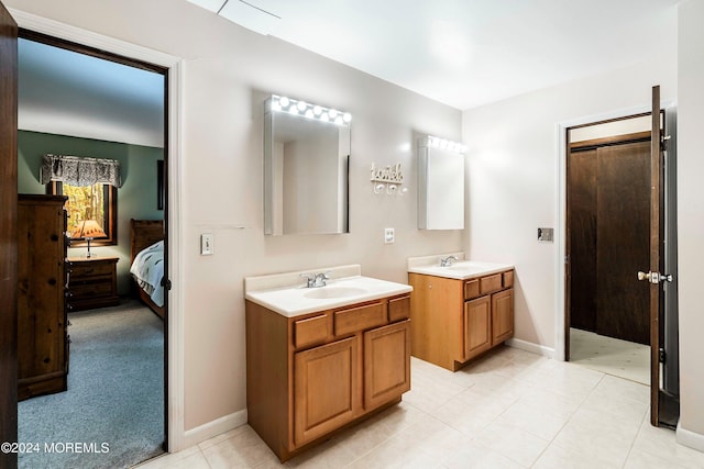 bathroom featuring vanity and tile patterned floors