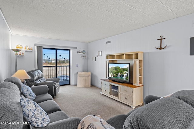 living room with carpet