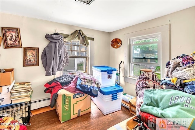 storage featuring a baseboard heating unit