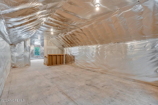 view of unfinished attic