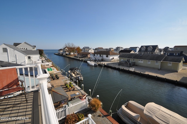 water view featuring a boat dock