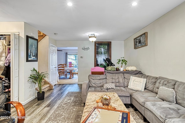 living room featuring hardwood / wood-style flooring