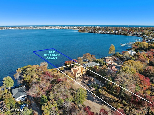 1604 Marconi Rd, Wall, NJ 07719 - aerial view of property and surrounding area featuring a nearby body of water and property boundaries highlighted