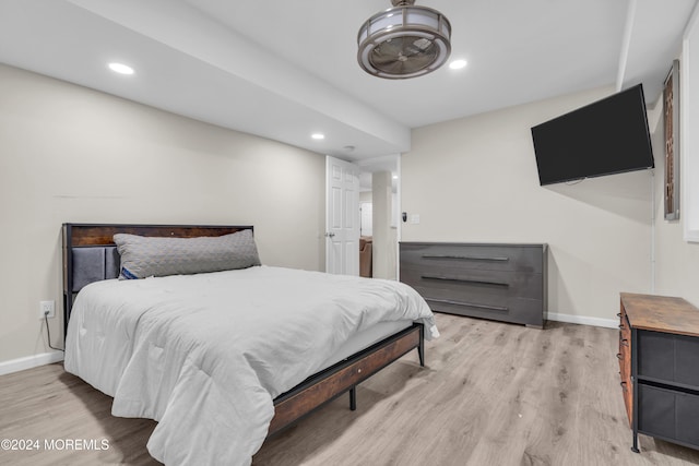 bedroom featuring light hardwood / wood-style flooring