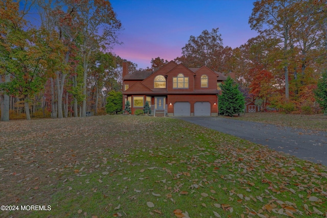 view of property featuring a garage