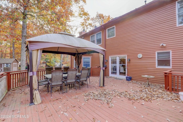 deck featuring a gazebo