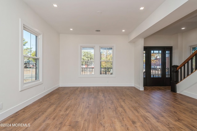 entrance foyer with wood-type flooring