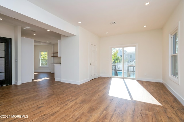 empty room featuring hardwood / wood-style floors