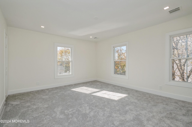 spare room with light carpet