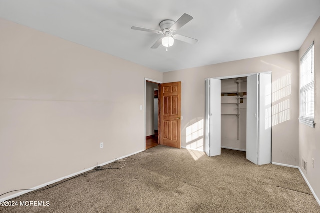 314 Ashford Rd, Toms River, NJ 08755 - unfurnished bedroom with carpet flooring, a closet, and a ceiling fan