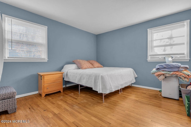 bedroom featuring light hardwood / wood-style flooring