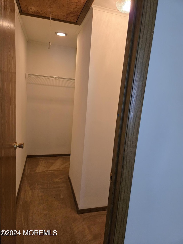 813 Beechmont St, Toms River, NJ 08757 - corridor featuring carpet flooring, attic access, and baseboards