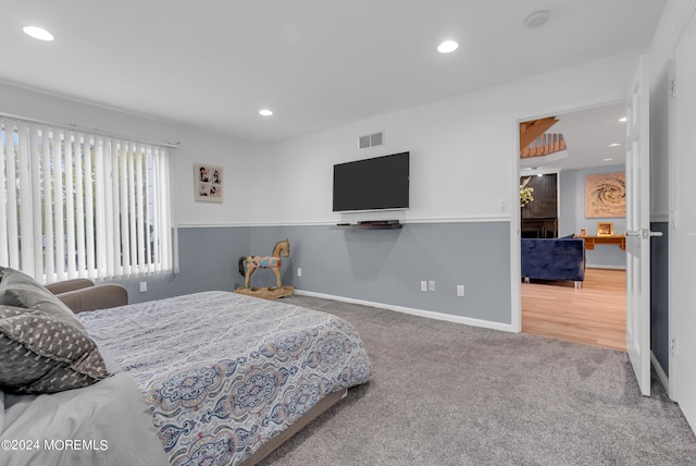 bedroom with carpet floors