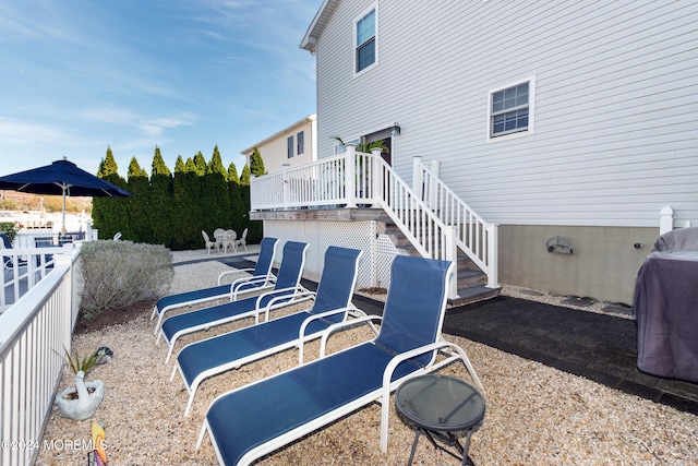 view of patio with a grill