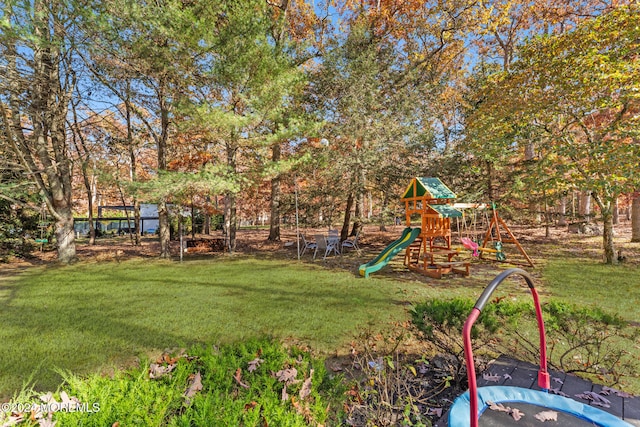 view of yard featuring a playground