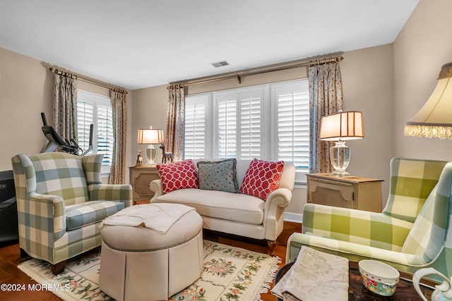 living room featuring light hardwood / wood-style flooring