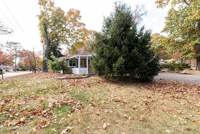 view of yard with a porch