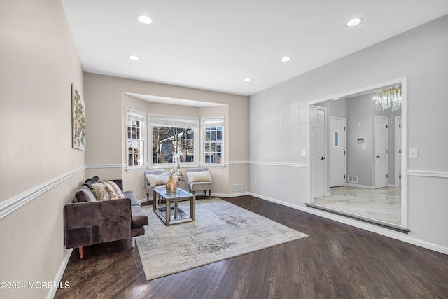 living room featuring hardwood / wood-style floors