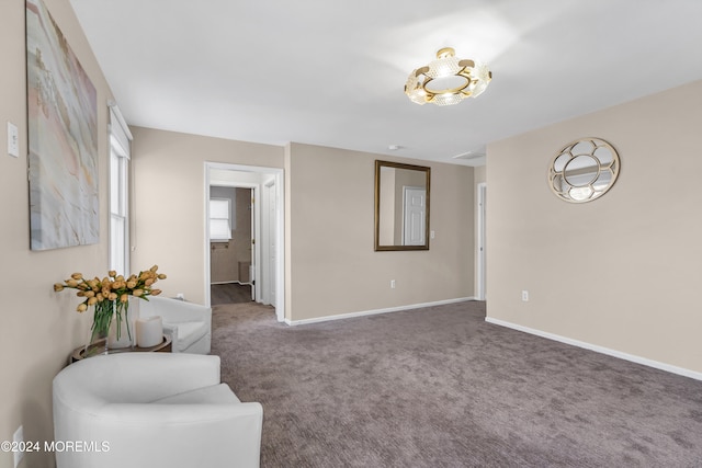 unfurnished living room with carpet floors