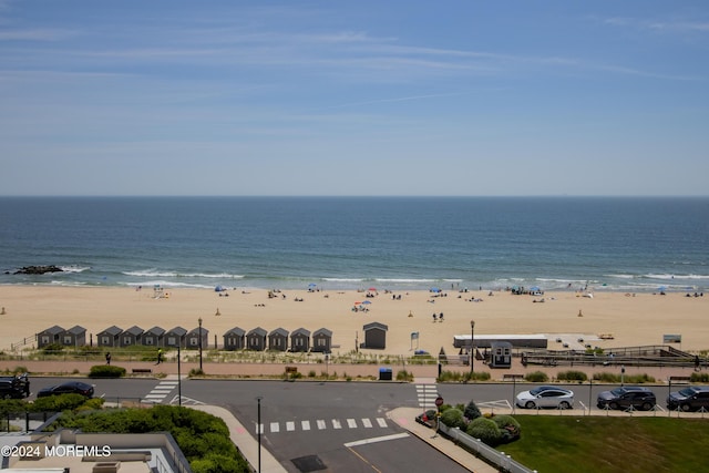 view of water feature featuring a beach view